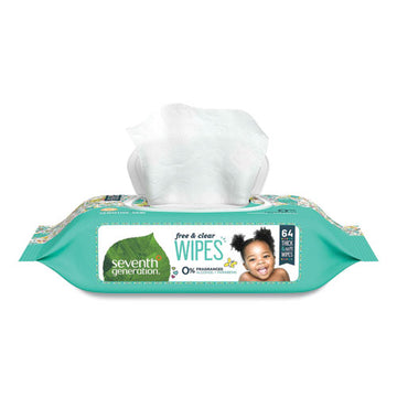 Seventh Generation® Free And Clear Baby Wipes, Unscented, White, 64-flip Top Pack, 12 Packs-carton freeshipping - TVN Wholesale